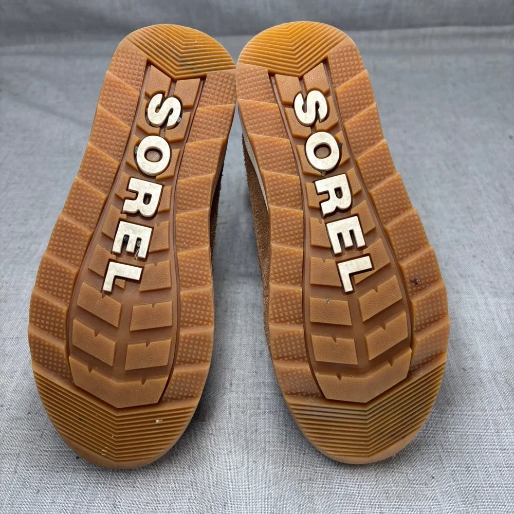 Sorel Whitney II Joan Lace Winter Boots Brown Suede Waterproof Line Kids Size 1